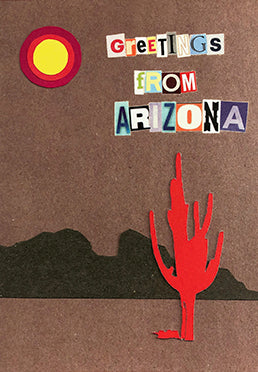 Greetings from Arizona cut letters card