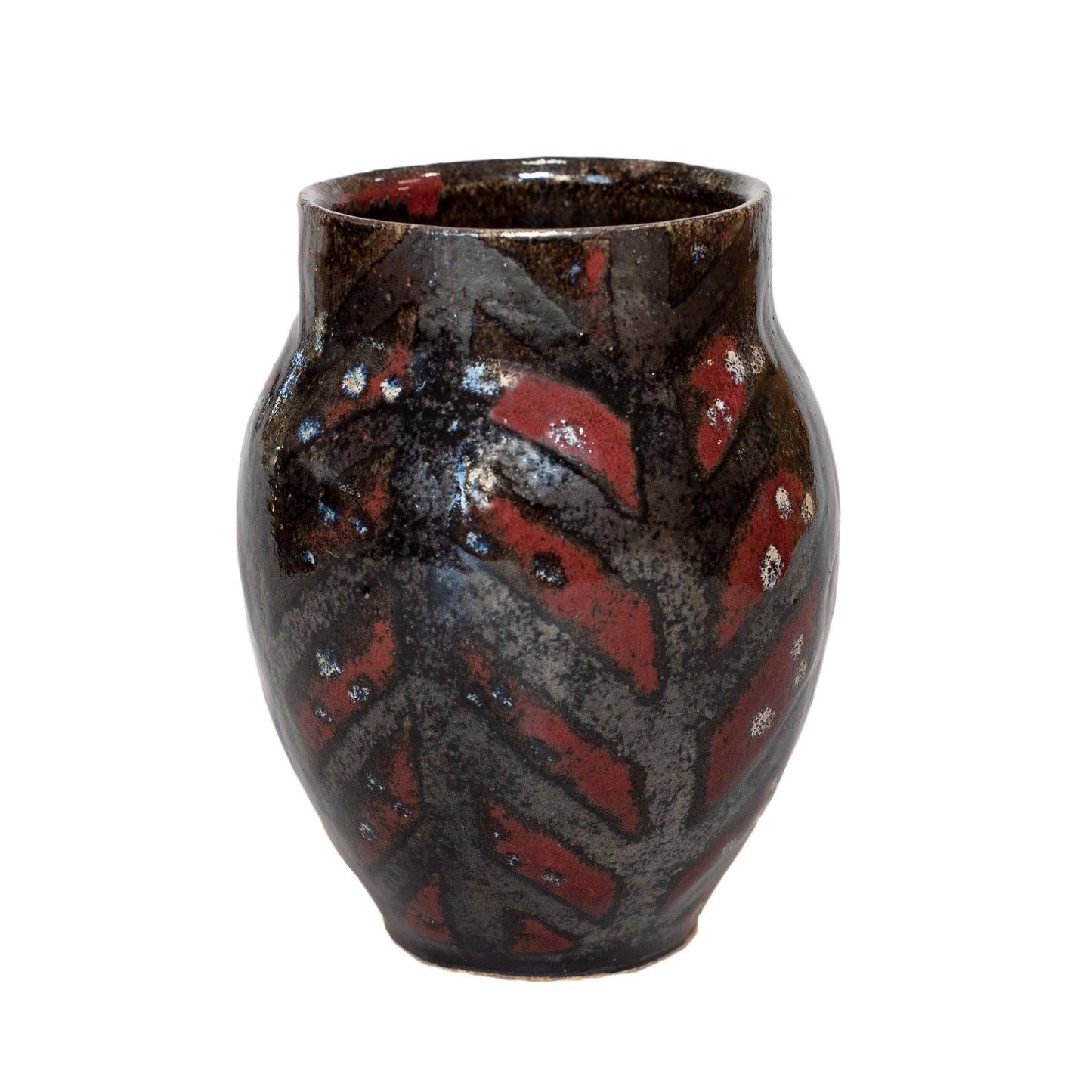 Black and Red Pattern Handmade Vase