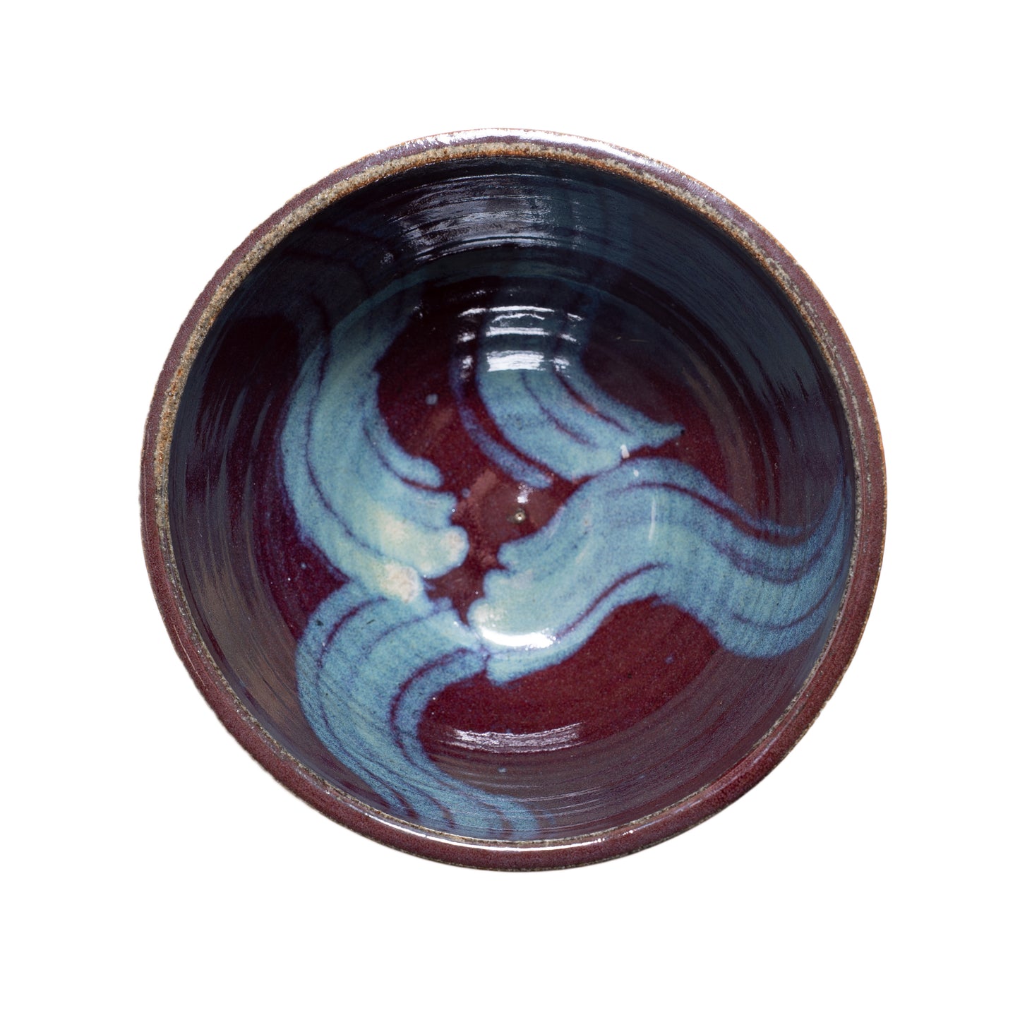 Purple and Blue Swirls Handmade Glazed Ceramic Bowl