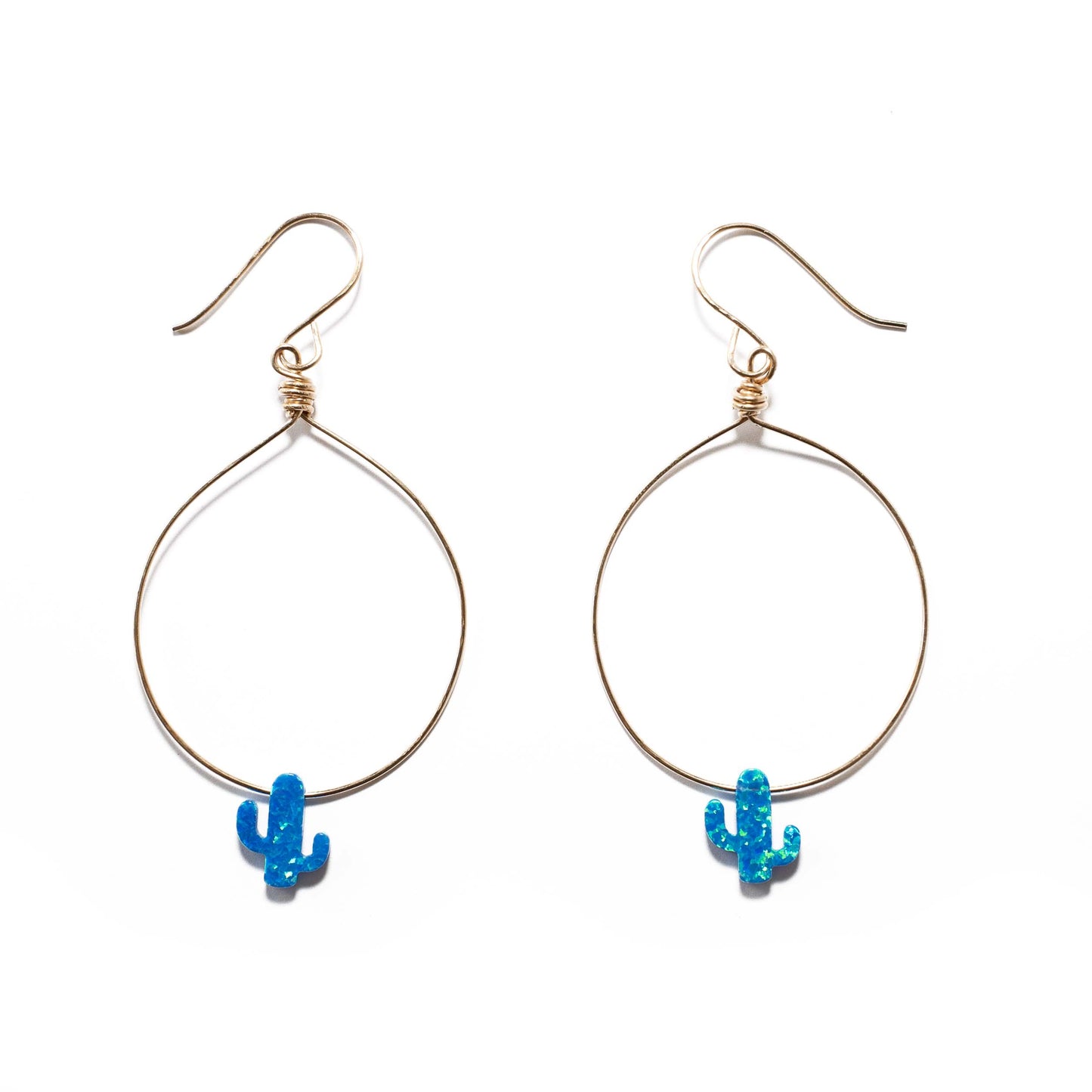 Gold Filled Hoops Cactus Opal