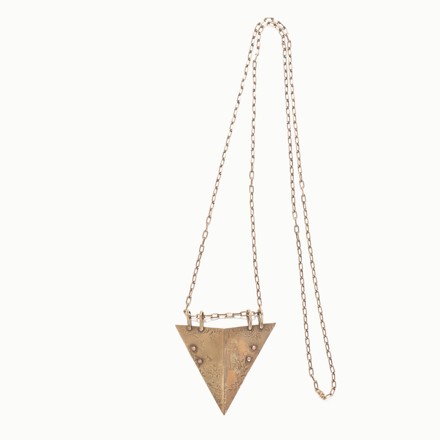 Brass Arrow Shield Necklace