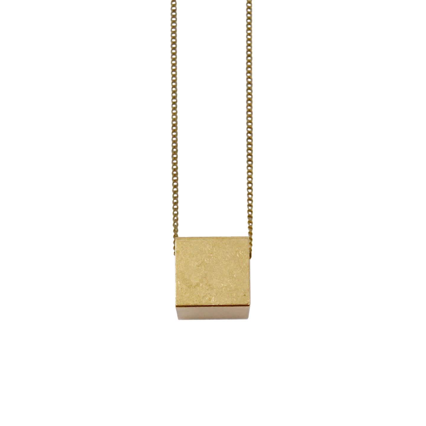 Brass Cube Necklace