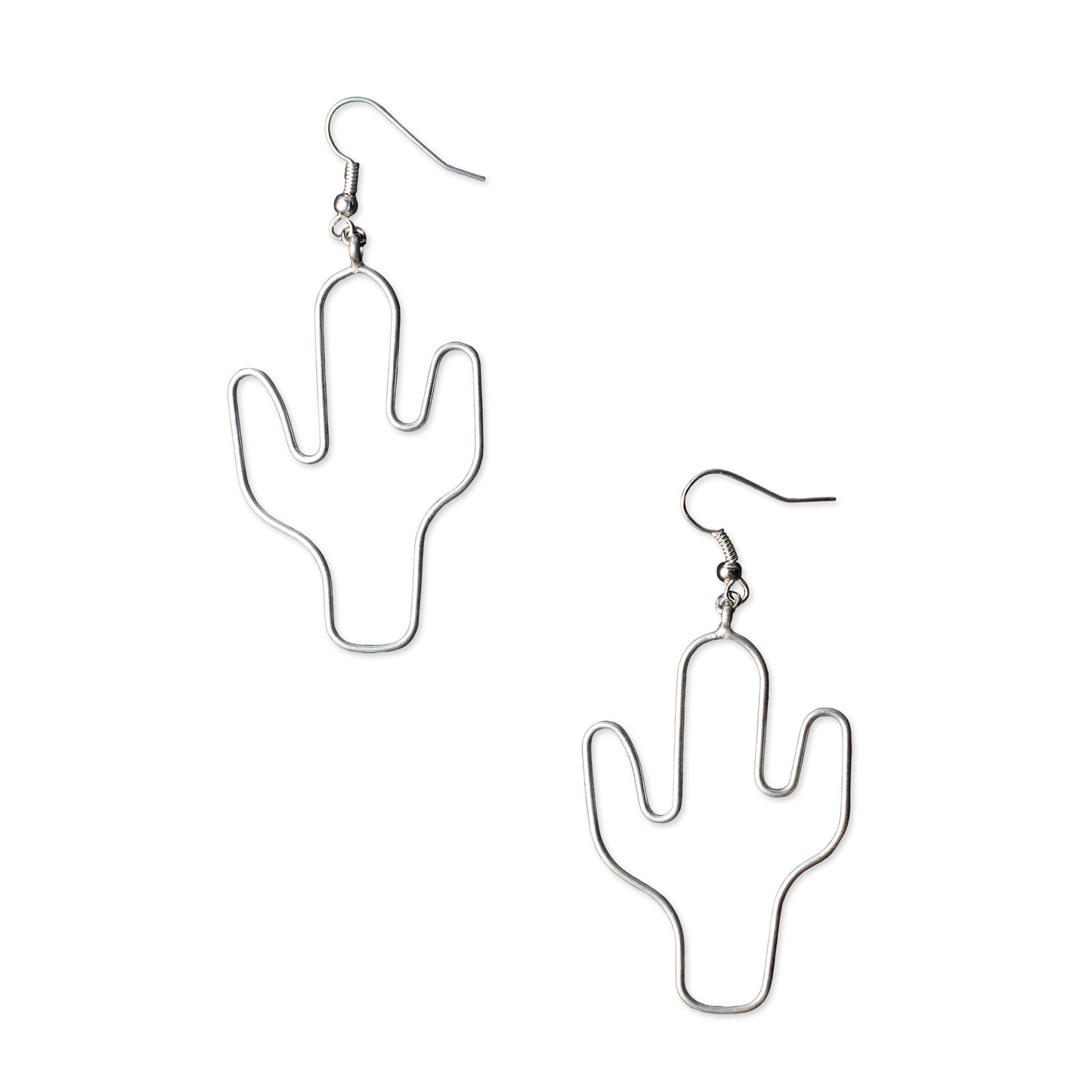 Silver Cactus Earrings