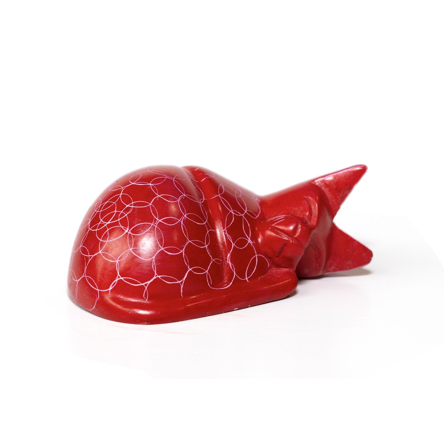 Carved Soapstone Sleeping Cat Statue