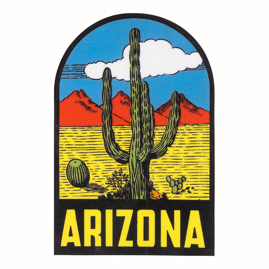 Arizona with Desert Scene Illustration Sticker