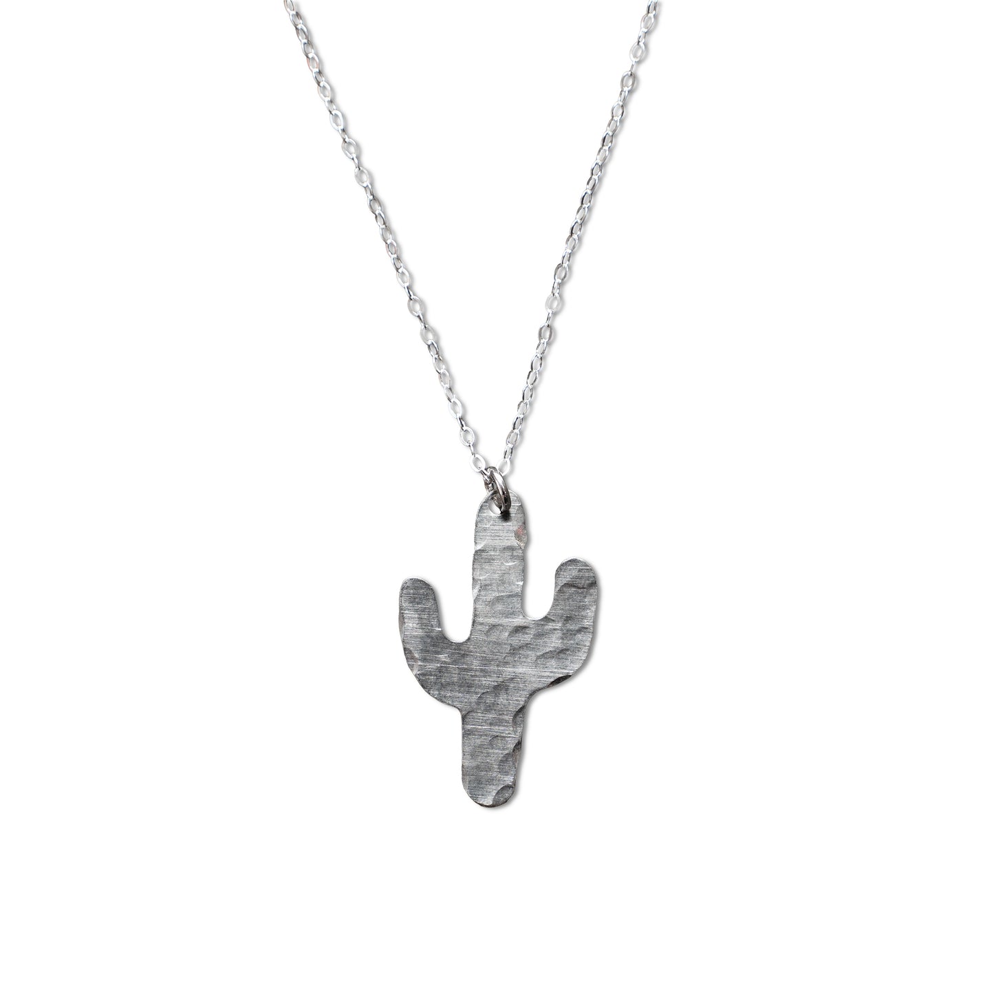 Sterling Silver Hammered Saguaro Necklace