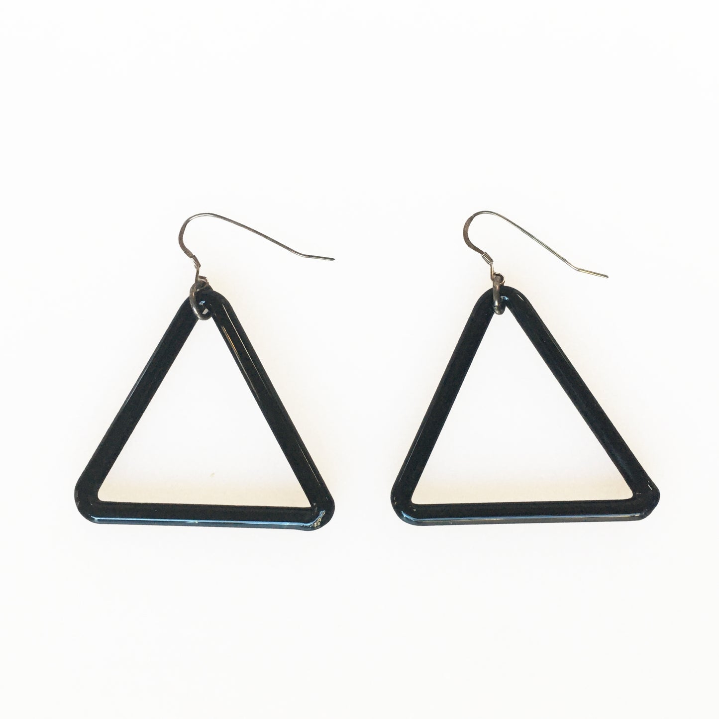 Hand-blown triangle dangling Earrings