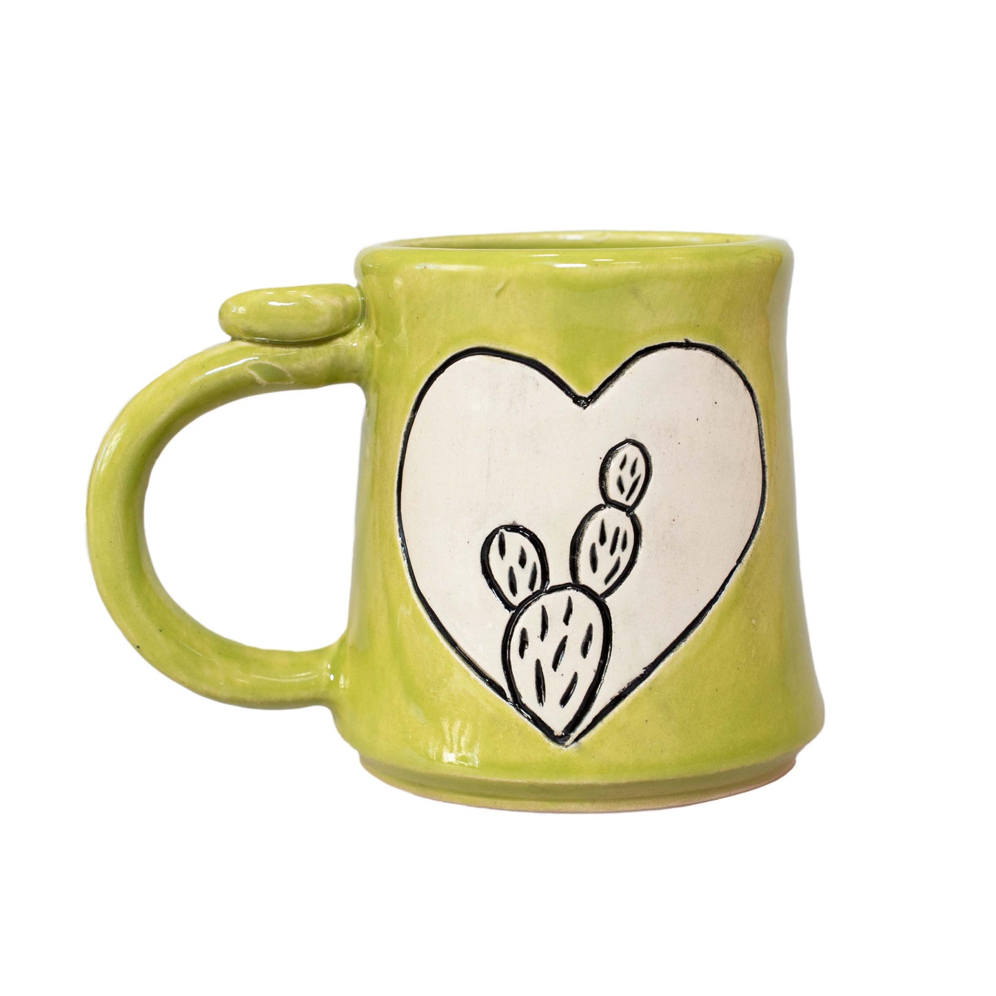 Prickly Pear Handmade Carved Ceramic Mug