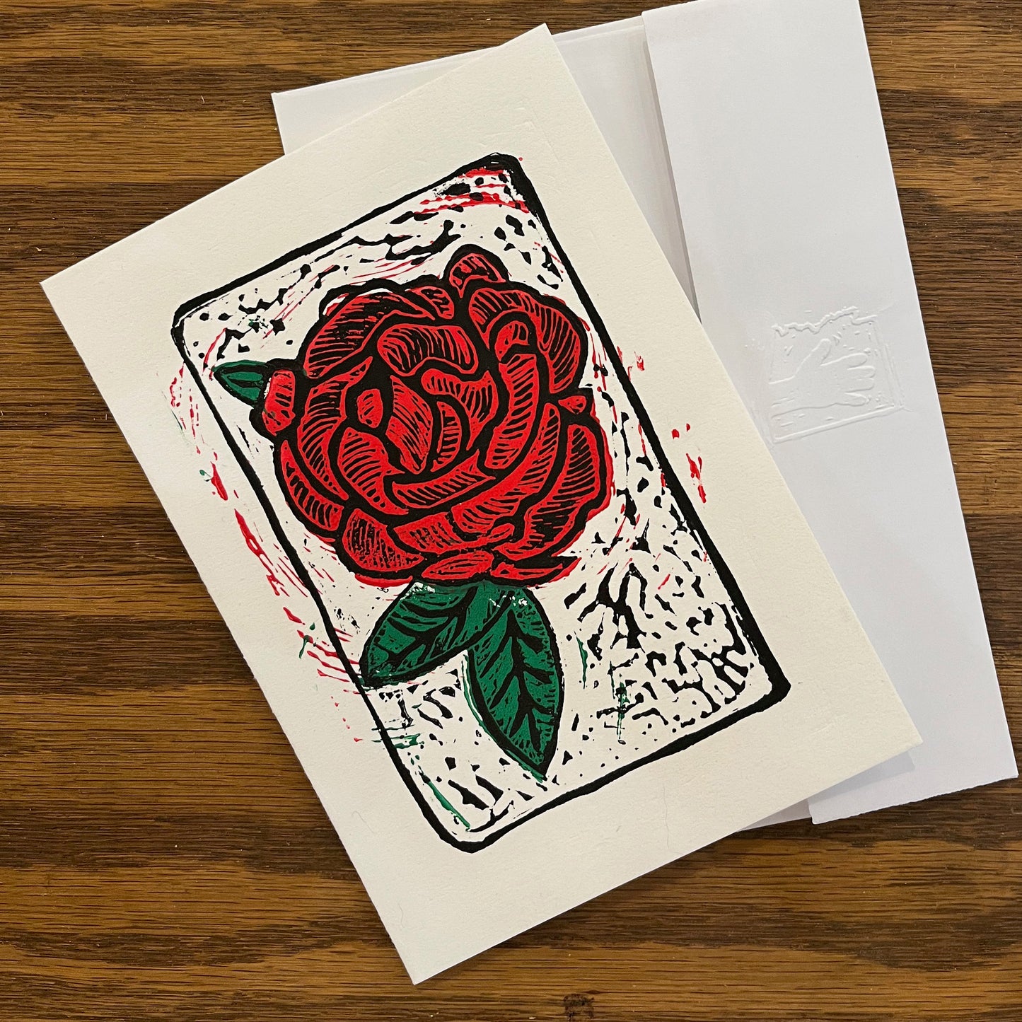 Rose Handmade Print Card