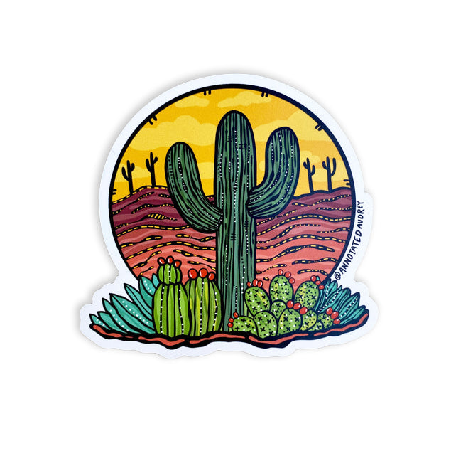 Saguaro Hug Flat Magnet