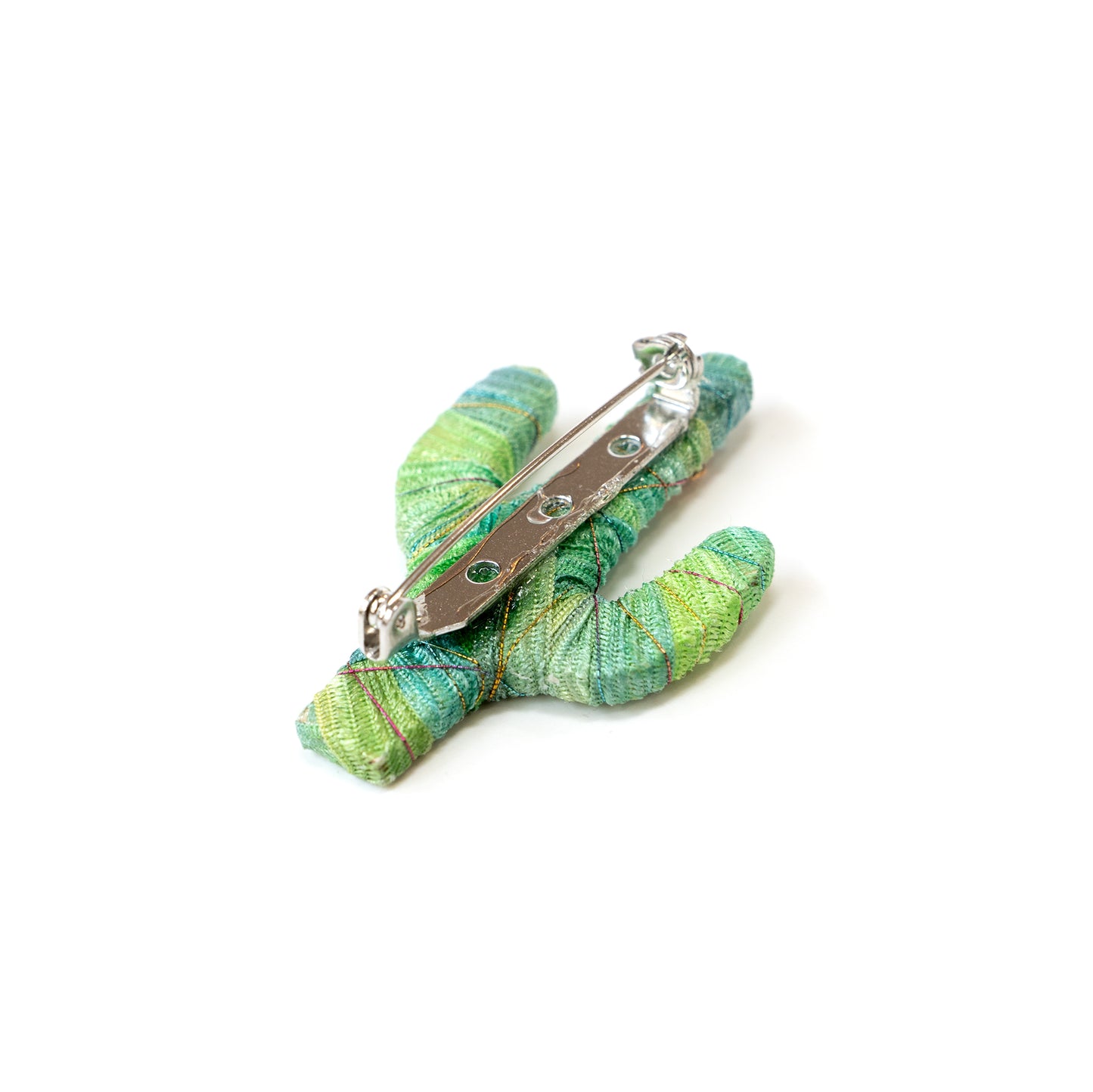 Saguaro Ribbon Yarn-Wrapped Pin