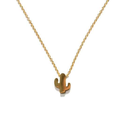 Gold Saguaro Charm Necklace