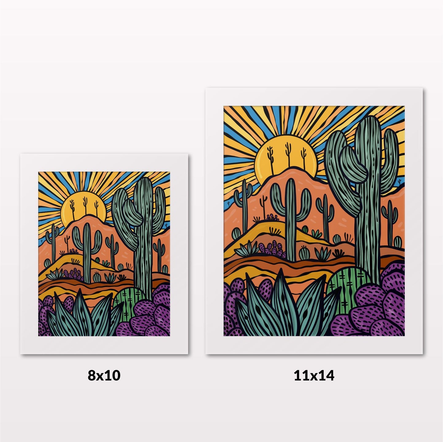 Saguaro Sun Print