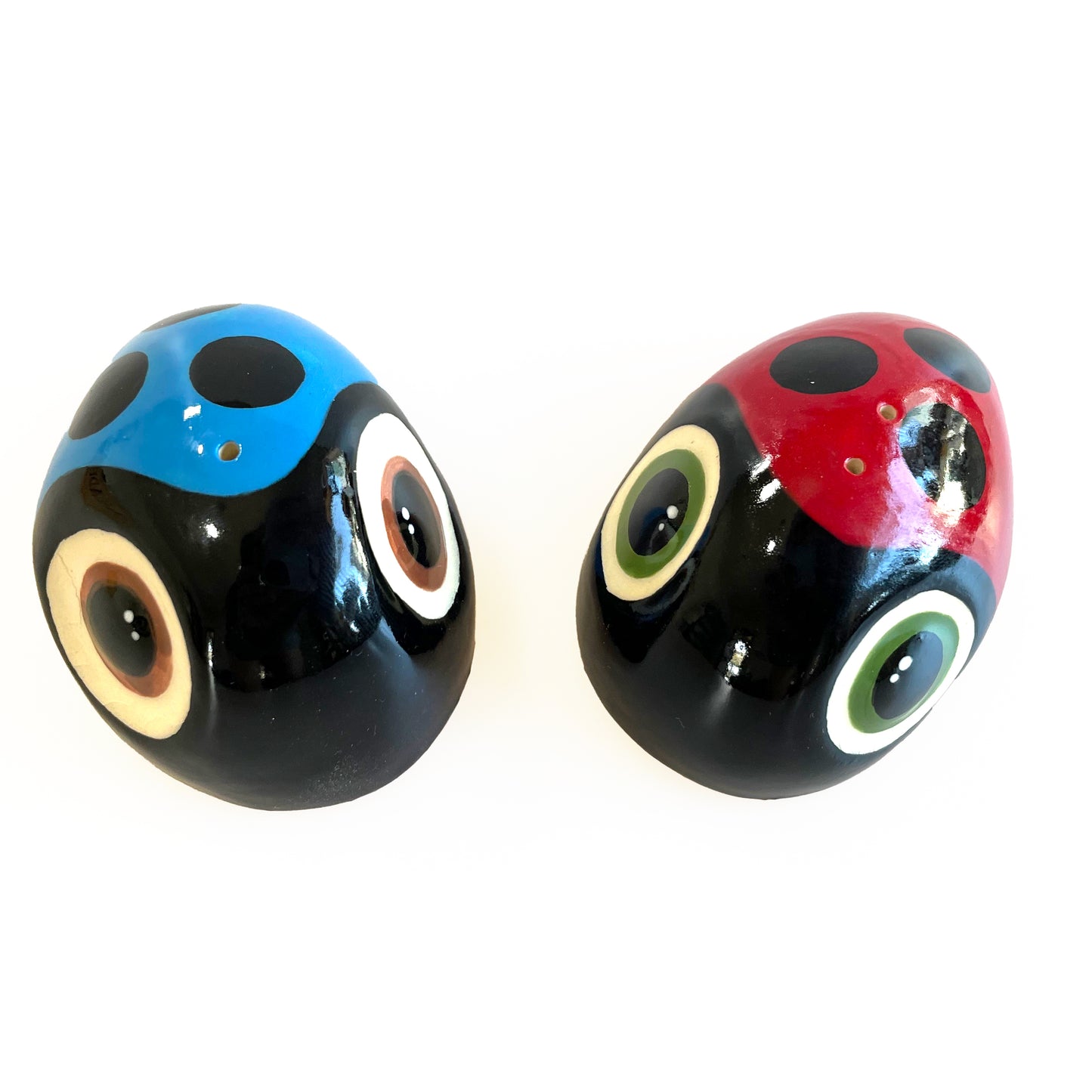 Handmade Lady Bug Salt and Pepper Shakers