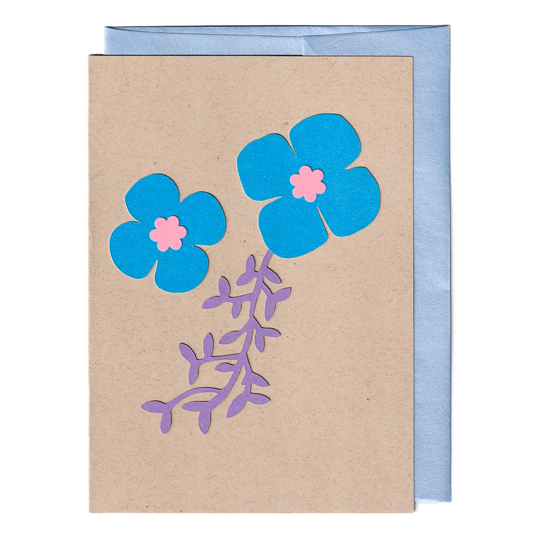 Flowers cut paper card