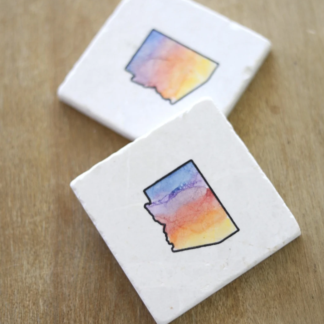 Arizona Sunset Handmade Stone Coaster
