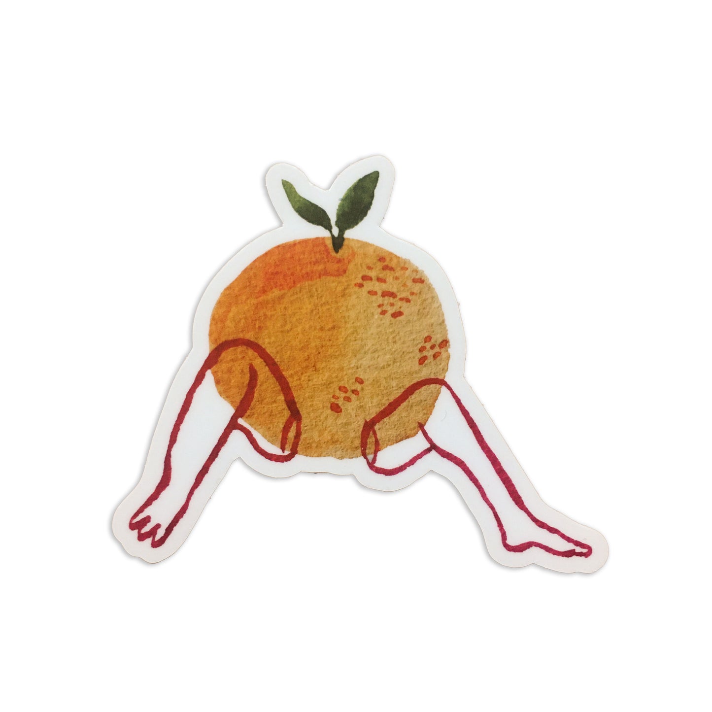 Sitting orange with legs sticker