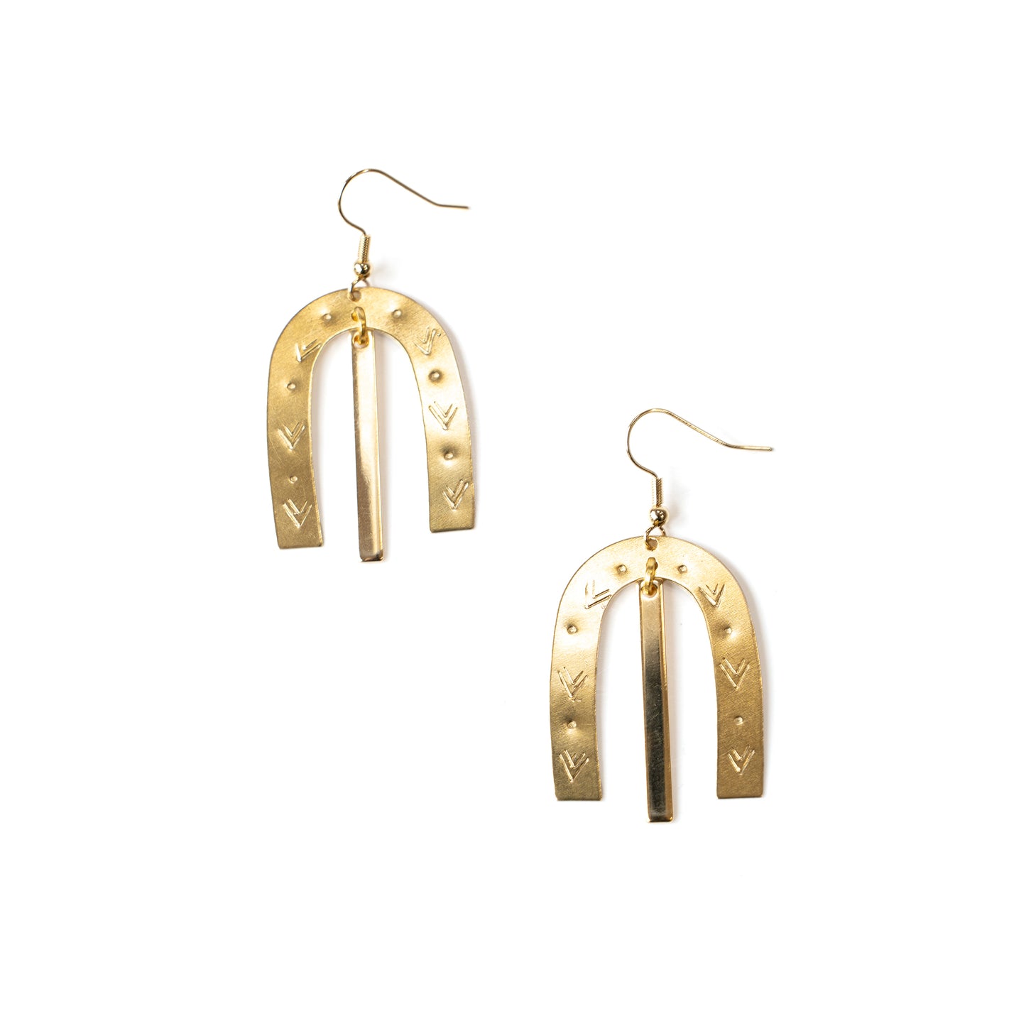 Stamped Arch Dangle Earrings