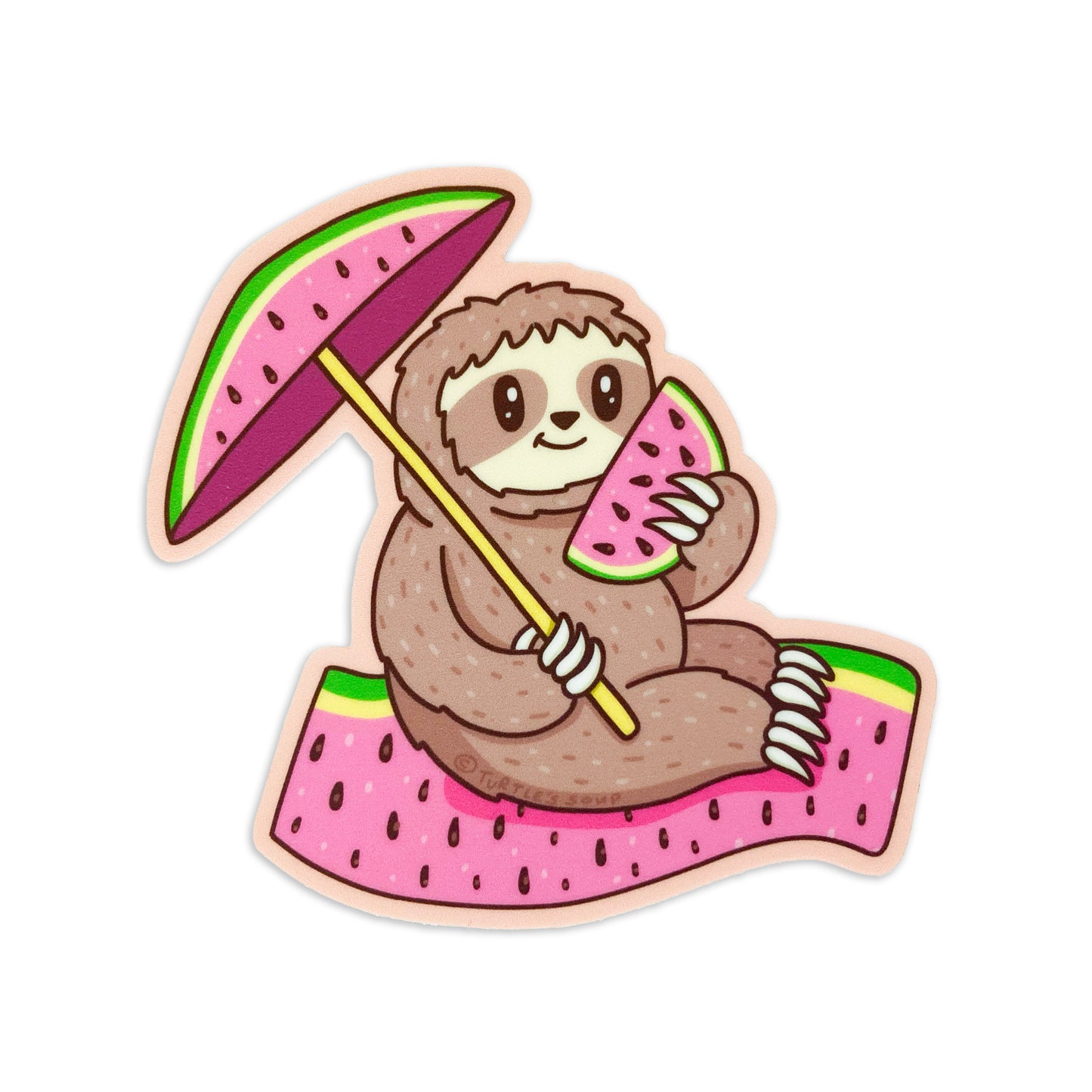 Laid Back Sloth Beach Buddy Vinyl Sticker