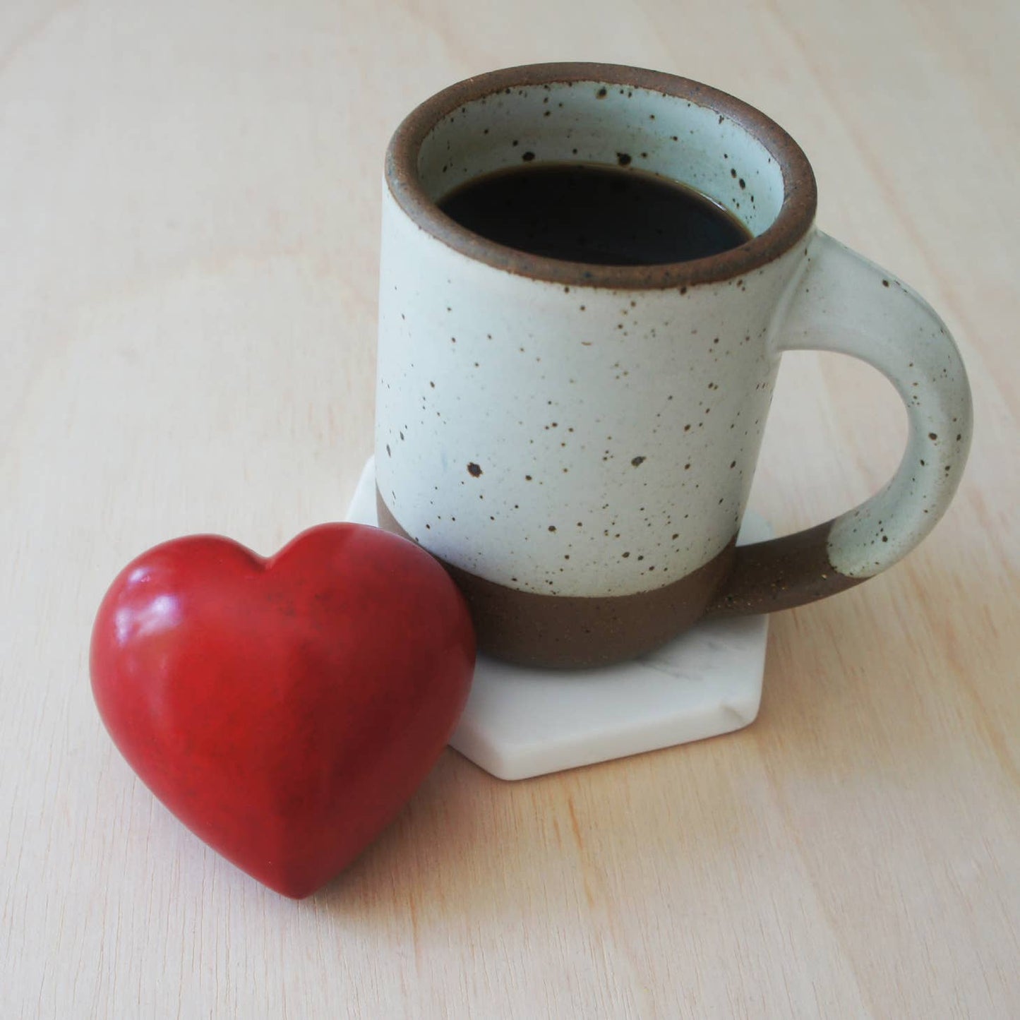 Carved Soapstone Red Heart