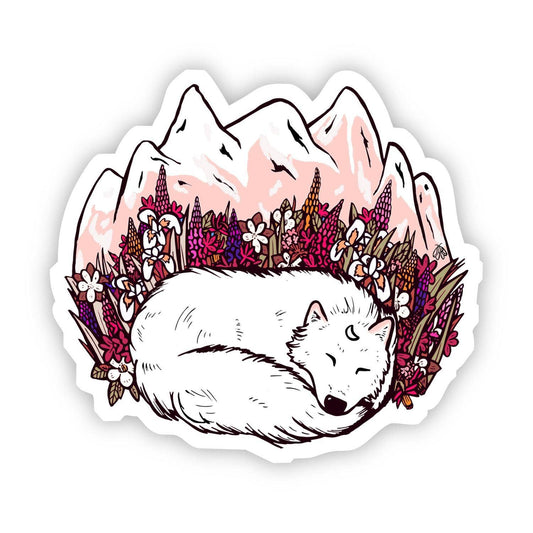White Fox Mountain Sticker