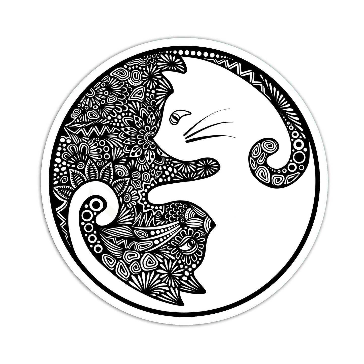 Yin Yang Cat Sticker