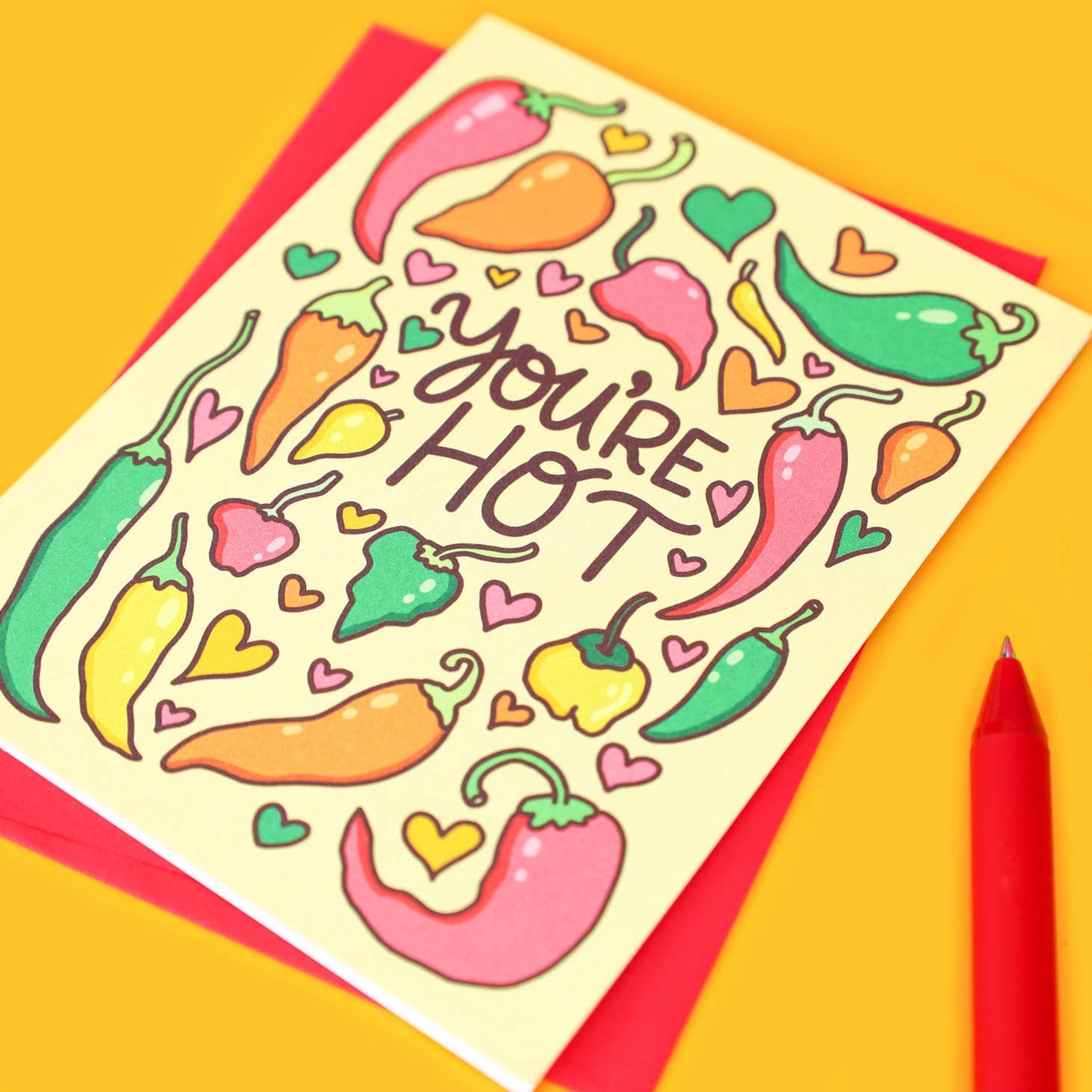 You're Hot Peppers Card
