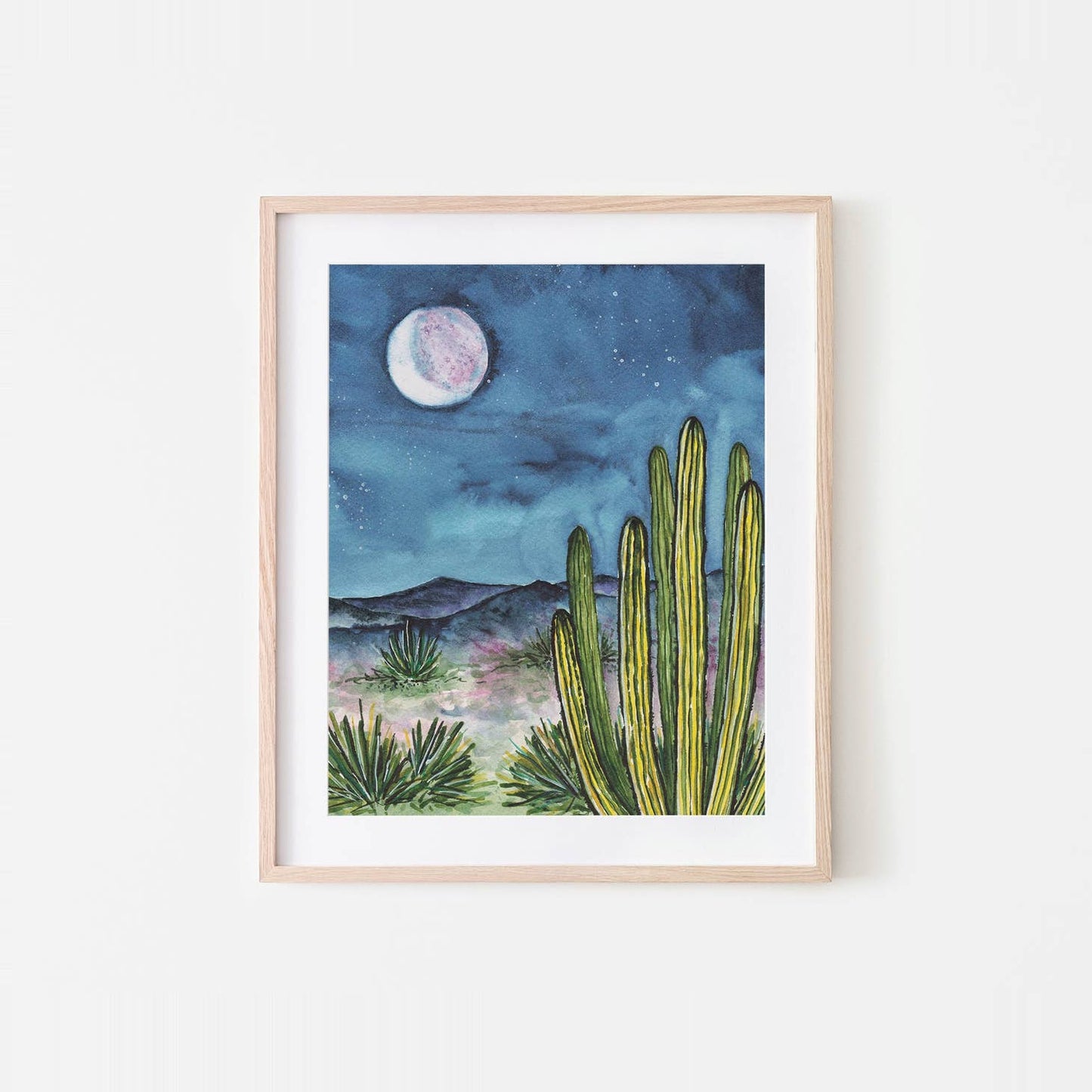 Desert Nocturne Watercolor Art Print
