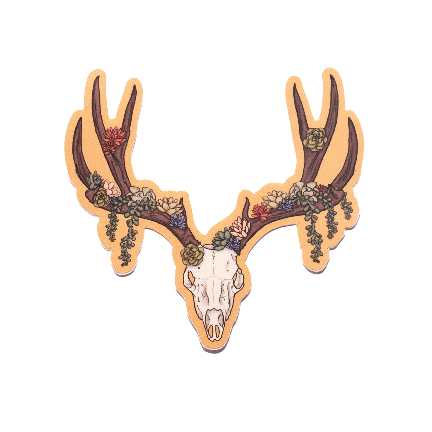 Deer and Succulents Sticker
