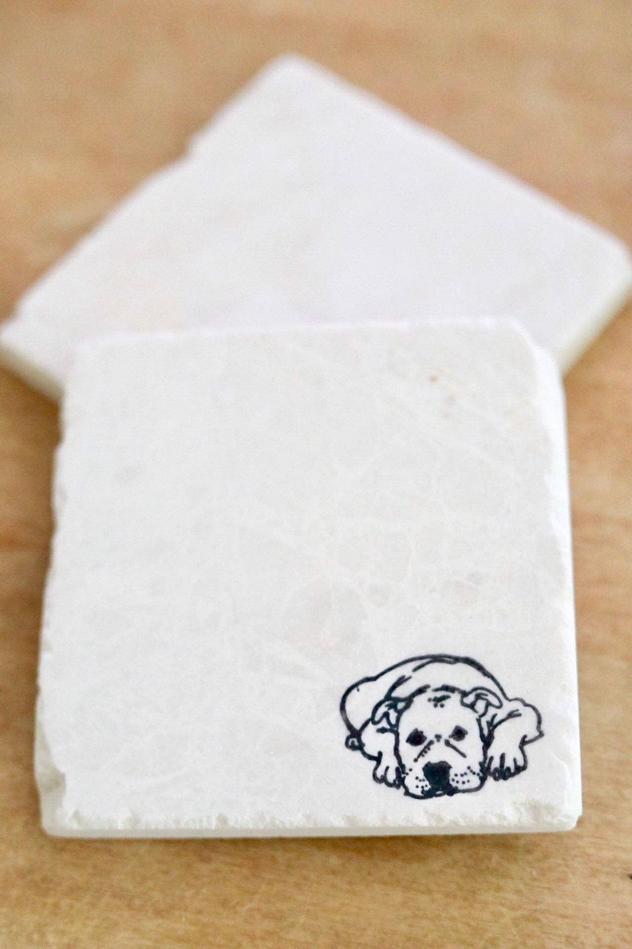 Pitbull Dog Marble Coaster
