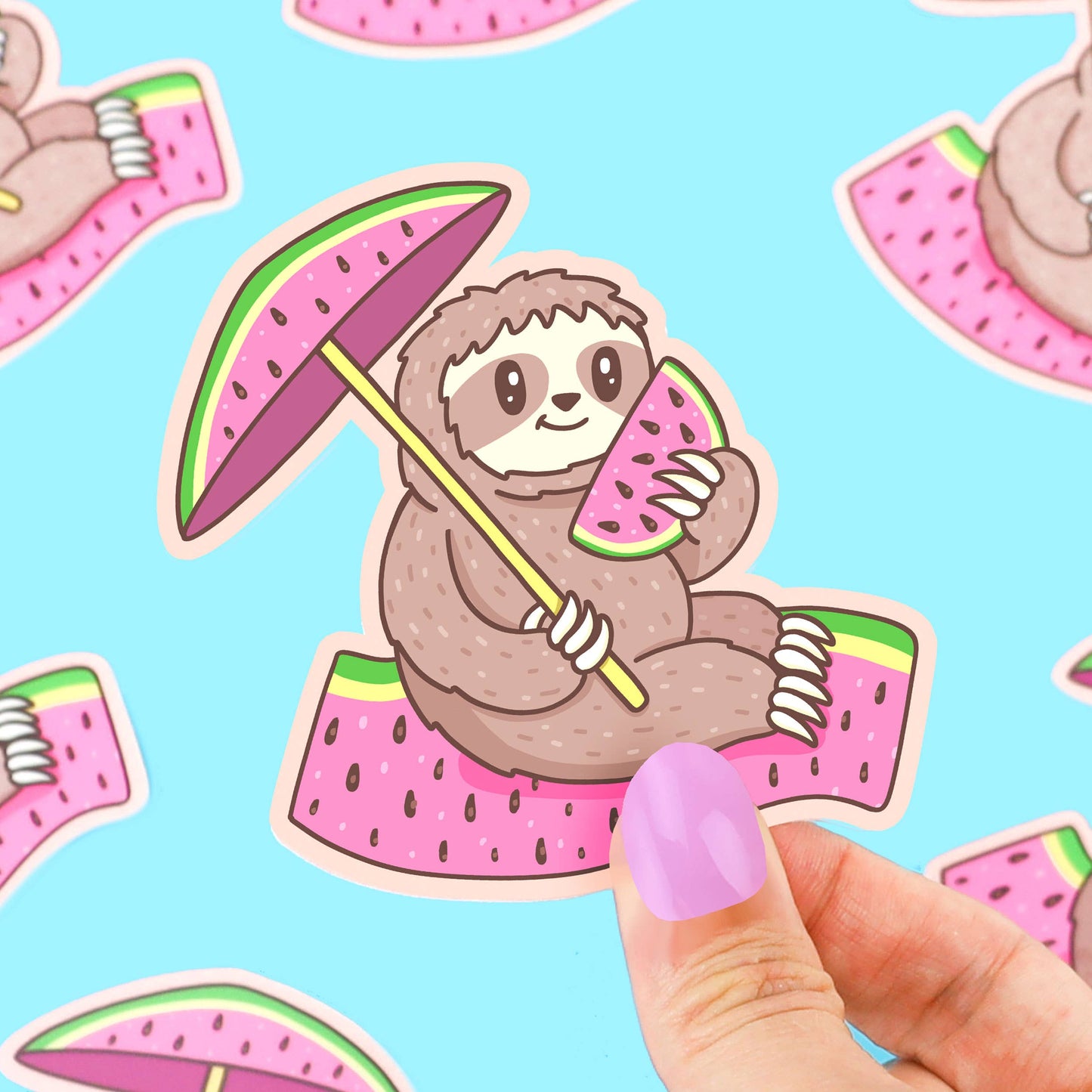 Laid Back Sloth Beach Buddy Vinyl Sticker