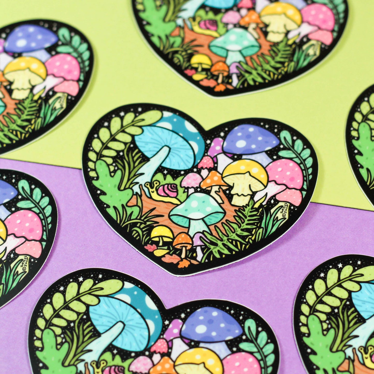 Forest Mushroom Heart Sticker