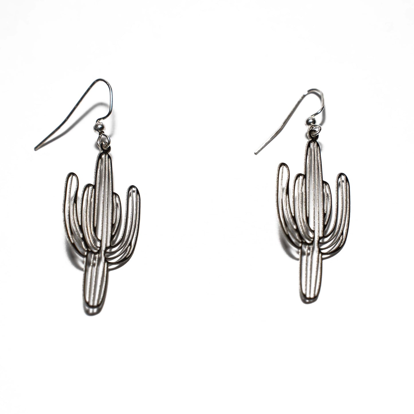 Metallic Saguaro Dangling Earrings