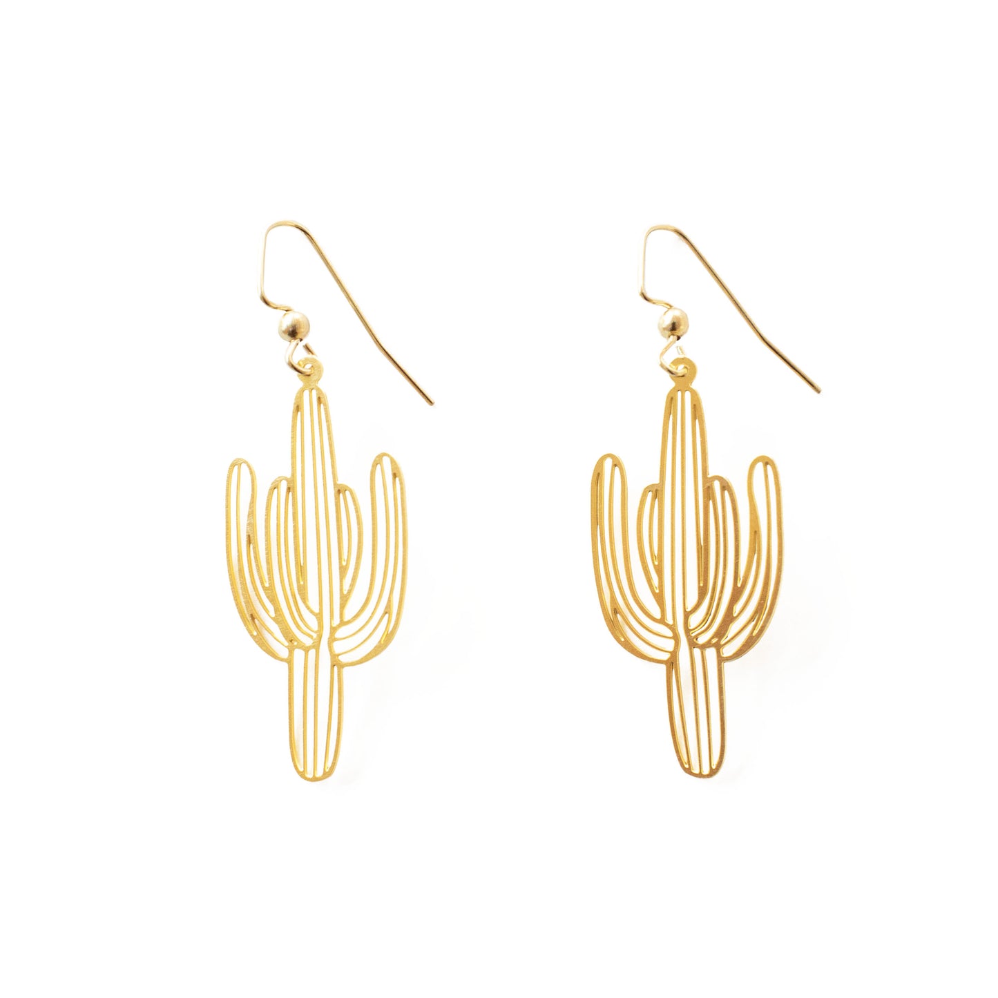 Metallic Saguaro Dangling Earrings