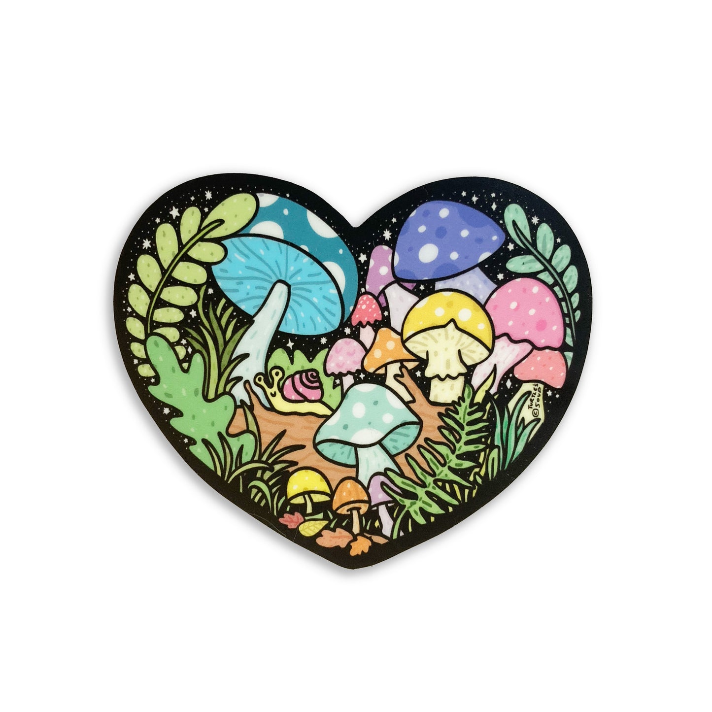 Forest Mushroom Heart Sticker