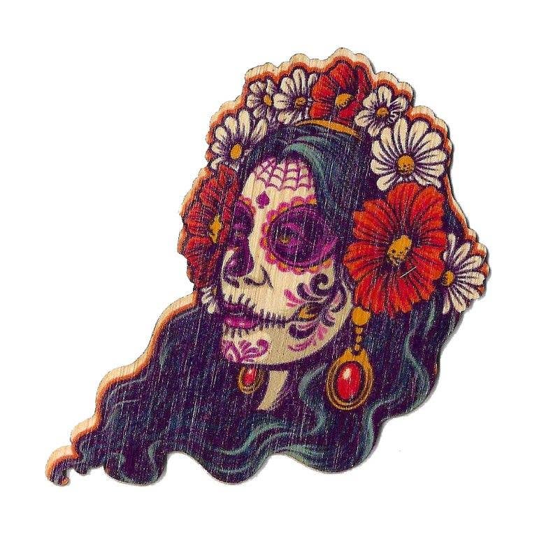 Sugarskull Lady Wood Sticker