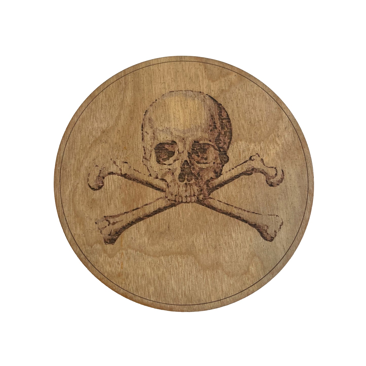 Skull and Bones Wooden Coaster