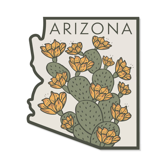 Cactus Florals Arizona Vinyl Sticker