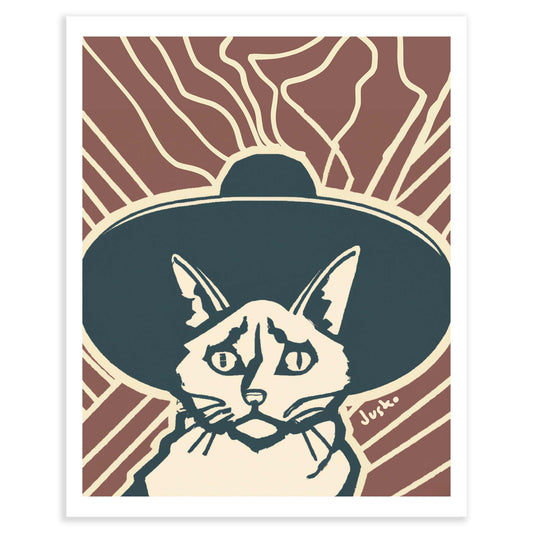 Cat in Sombrero Print