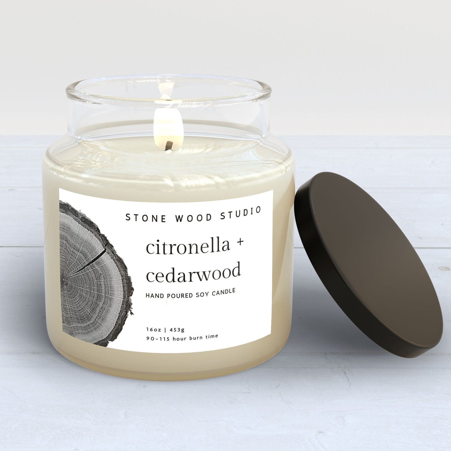 Citronella + Cedarwood Hand Poured Soy Candle