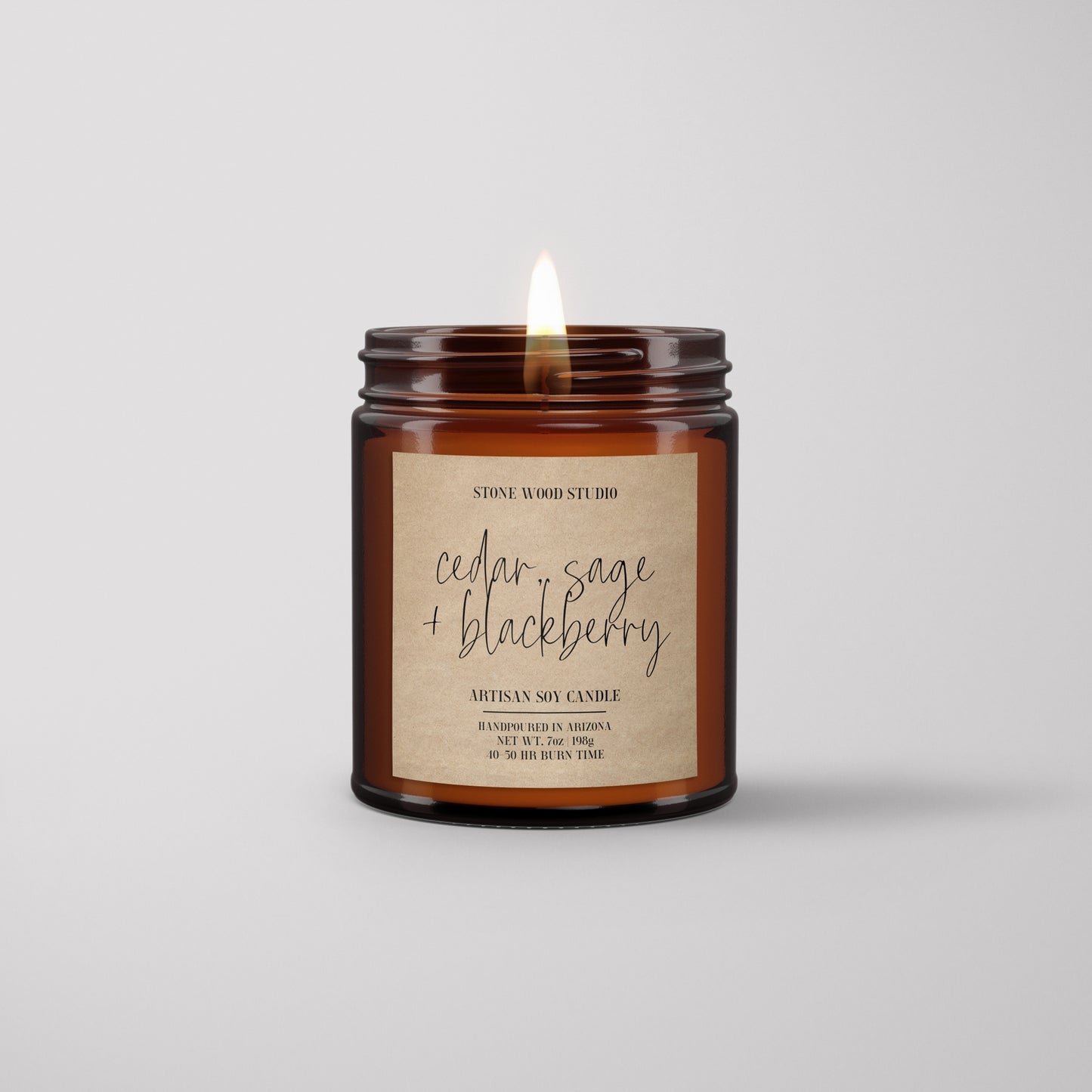 Cedar, Sage + Blackberry Hand Poured Soy Candle