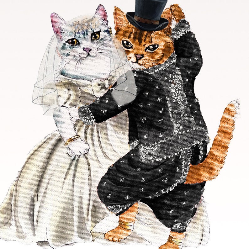 Cat Wedding Dance Card