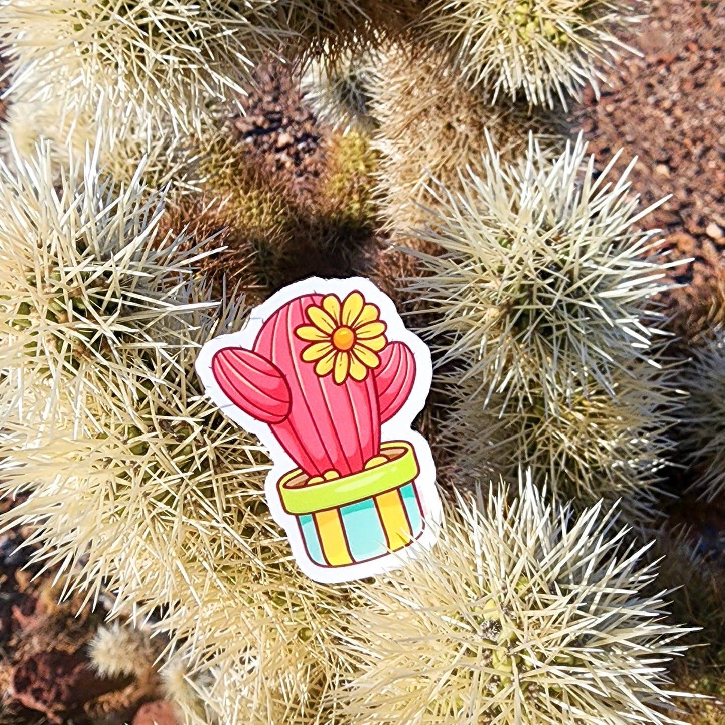 Pink Cactus Sticker