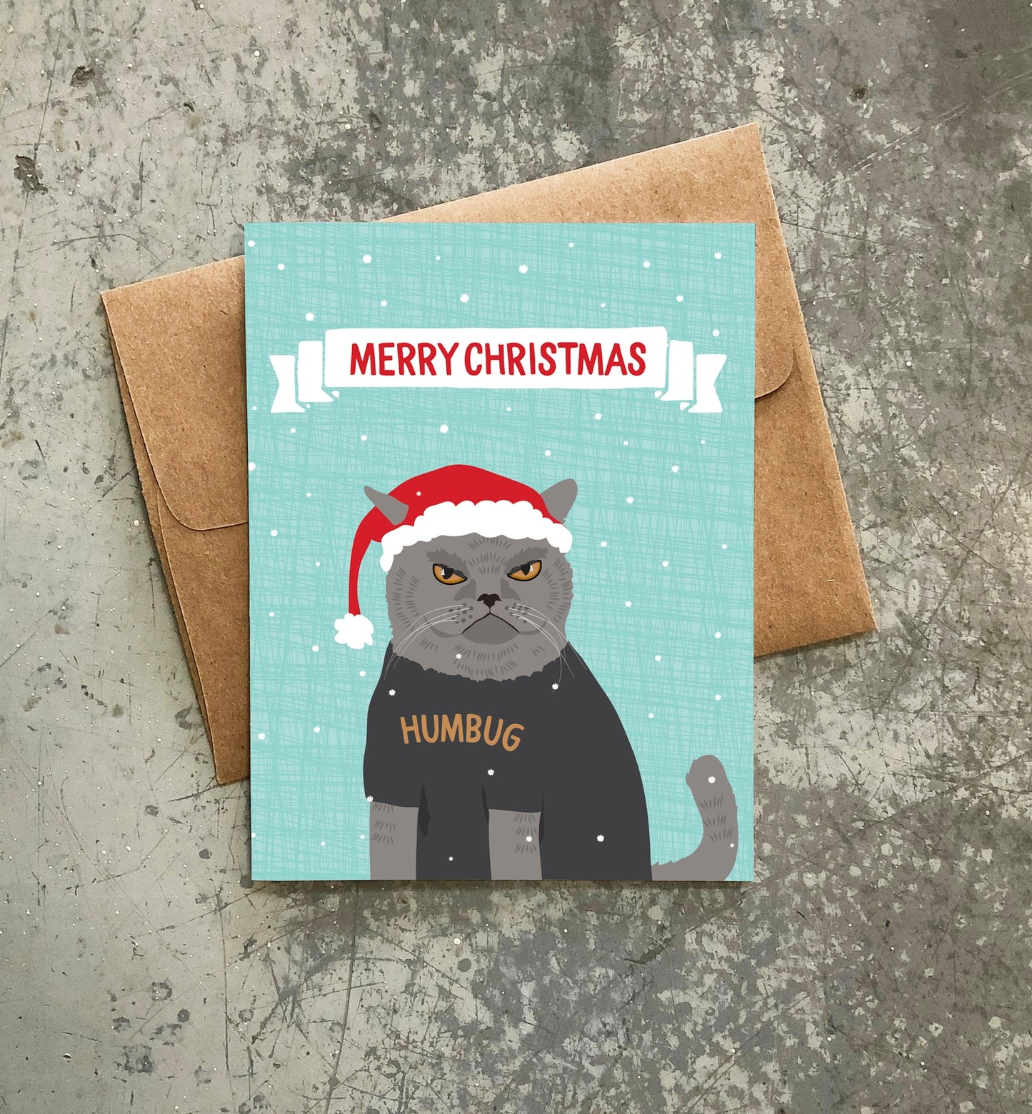 Humbug Cat Christmas Card - Box of 8