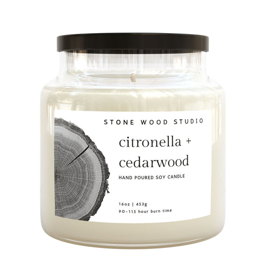 Citronella + Cedarwood Hand Poured Soy Candle