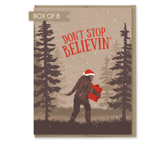 Don't Stop Believin' Sasquatch Holiday Card - Box of 8
