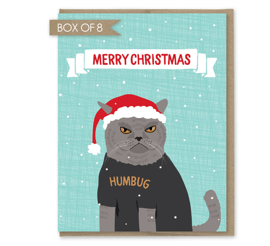 Humbug Cat Christmas Card - Box of 8