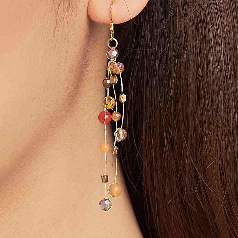 Reena Multistrand Silk and Bead Earrings