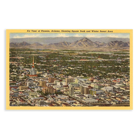Aerial View of Phoenix - Vintage Image, Postcard