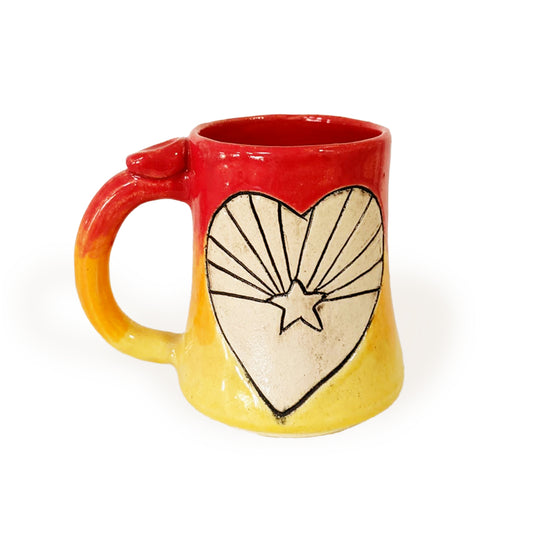 Arizona Star Sunset Carved Ceramic Mug